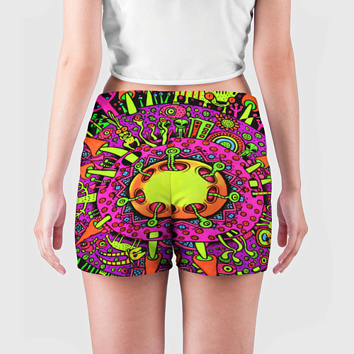 Женские шорты Кислотные грибы оптические / 3D-принт – фото 4