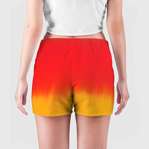 Женские шорты Абстракция с красным и желтым / 3D-принт – фото 4
