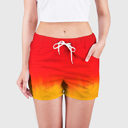 Шорты женские Абстракция с красным и желтым, цвет: 3D-принт — фото 2