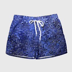 Шорты женские Синий ультрамарин абстрактная текстура, цвет: 3D-принт