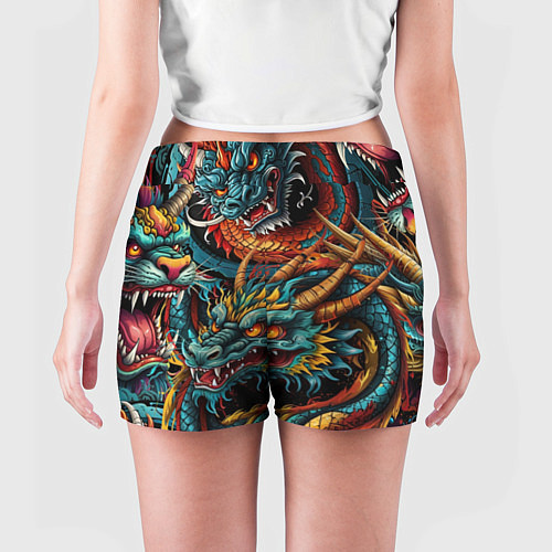 Женские шорты Татуировка дракона ирезуми / 3D-принт – фото 4