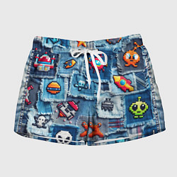 Женские шорты Пиксельный космос