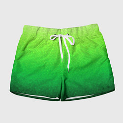 Женские шорты Градиент мозаика зелёный в тёмный