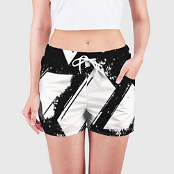 Шорты женские Color black white, цвет: 3D-принт — фото 2