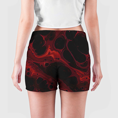 Женские шорты Черно-красная размытая абстракция / 3D-принт – фото 4