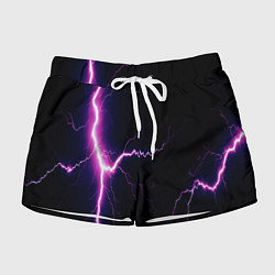 Шорты женские Lightning purple, цвет: 3D-принт