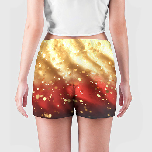 Женские шорты Волнистая текстура с блестками / 3D-принт – фото 4