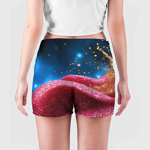 Женские шорты Волнистая с блестками текстура / 3D-принт – фото 4
