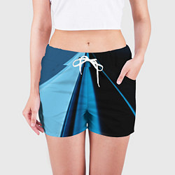 Шорты женские Black blue, цвет: 3D-принт — фото 2