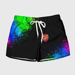 Шорты женские Arsenal неоновые краски, цвет: 3D-принт