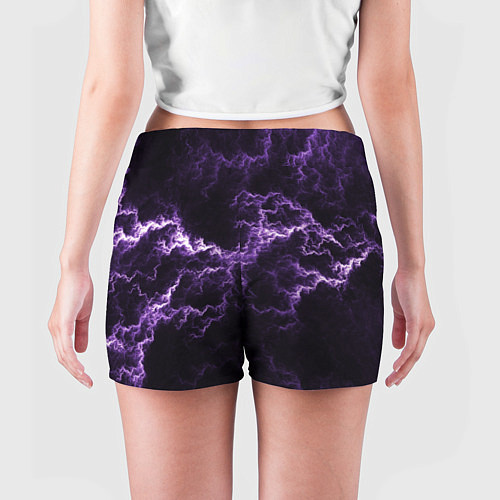 Женские шорты Lightning purple flicker / 3D-принт – фото 4