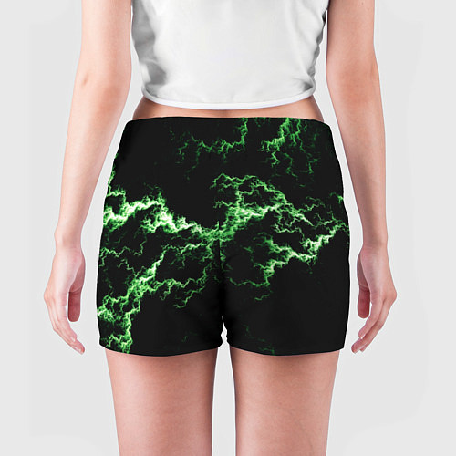 Женские шорты Lightning green glow / 3D-принт – фото 4
