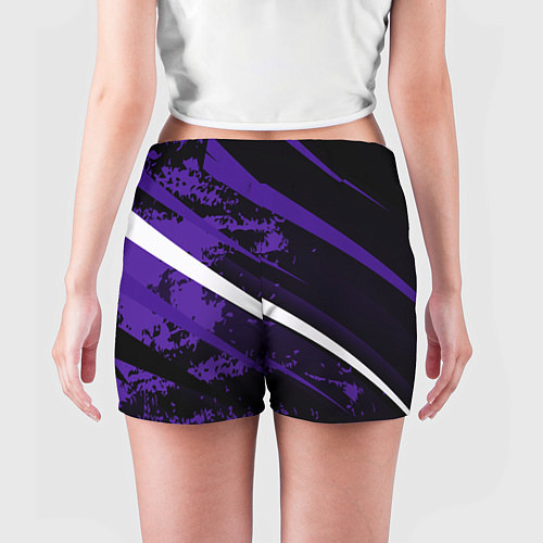 Женские шорты Color black purple line / 3D-принт – фото 4