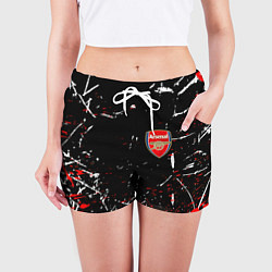 Шорты женские Арсенал штрихи красок, цвет: 3D-принт — фото 2