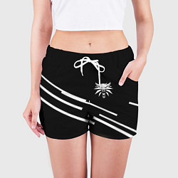 Шорты женские Ведьмак лого геометрия, цвет: 3D-принт — фото 2