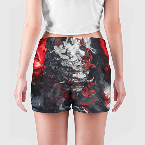 Женские шорты Японский дракон в дыму / 3D-принт – фото 4