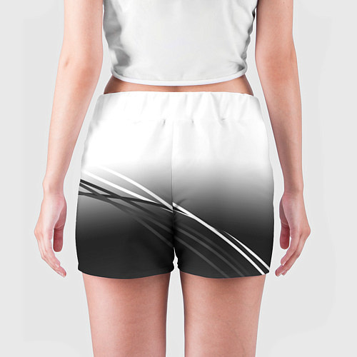Женские шорты Градиент с полосами из белого в тёмный / 3D-принт – фото 4