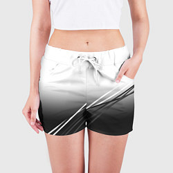 Шорты женские Градиент с полосами из белого в тёмный, цвет: 3D-принт — фото 2