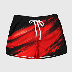 Женские шорты Красные мазги краски на черном