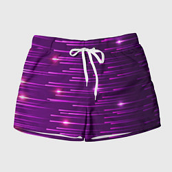 Шорты женские Цветные светящиеся полосы, цвет: 3D-принт