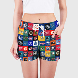 Шорты женские Команды НХЛ разноцветные, цвет: 3D-принт — фото 2