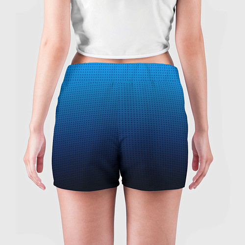 Женские шорты Из голубого в чёрный градиент с точками / 3D-принт – фото 4