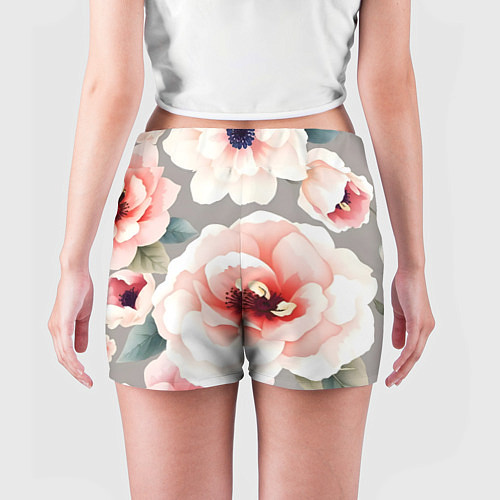 Женские шорты Нежные цветы / 3D-принт – фото 4