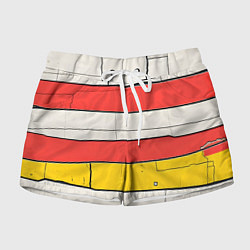 Шорты женские Красные полоски, цвет: 3D-принт