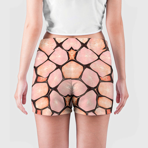 Женские шорты Розовые пятна жирафа / 3D-принт – фото 4
