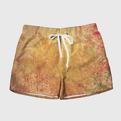 Шорты женские Абстракция - red and yellow spots, цвет: 3D-принт