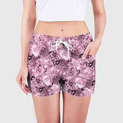 Шорты женские Розовые лабубы паттерн, цвет: 3D-принт — фото 2