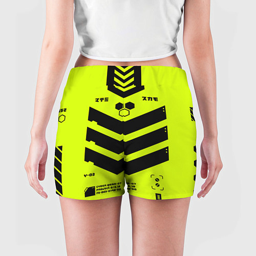 Женские шорты Кибер текстура - ядовитая / 3D-принт – фото 4