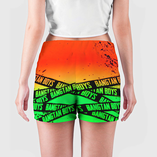 Женские шорты Bangtan Boys steel grunge / 3D-принт – фото 4