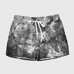 Шорты женские Абстракция - grey and white paint strokes, цвет: 3D-принт
