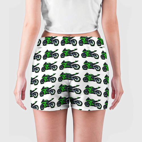 Женские шорты Motorbike green / 3D-принт – фото 4
