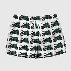 Шорты женские Motorbike dark green, цвет: 3D-принт