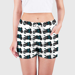 Шорты женские Motorbike blue, цвет: 3D-принт — фото 2