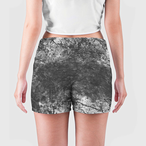 Женские шорты Абстракция - grey and white wall with cracks / 3D-принт – фото 4