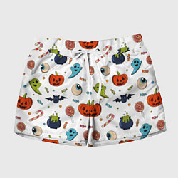 Шорты женские Halloween pumpkin show, цвет: 3D-принт