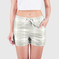 Шорты женские Checked white completely, цвет: 3D-принт — фото 2