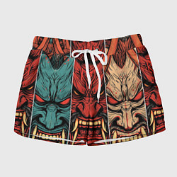 Шорты женские Demons Oni - neuroart, цвет: 3D-принт