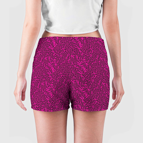 Женские шорты Тёмный розовый текстурный хлопьями / 3D-принт – фото 4
