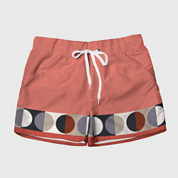 Шорты женские Луна Малевича розовый томат, цвет: 3D-принт