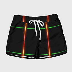 Женские шорты Color black green orange lines
