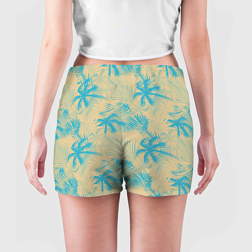 Женские шорты Palm light blue beige / 3D-принт – фото 4