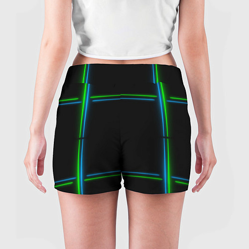 Женские шорты Neon green light blue / 3D-принт – фото 4