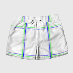 Женские шорты Neon white green light blue