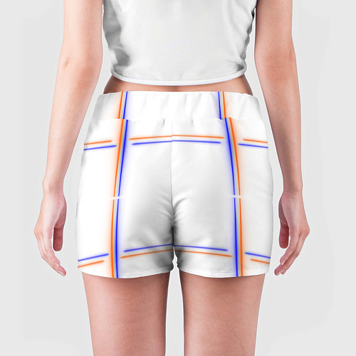 Женские шорты Neon white orange light blue / 3D-принт – фото 4