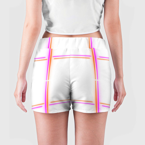 Женские шорты Neon white orange pink / 3D-принт – фото 4