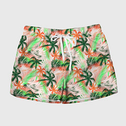 Шорты женские Palm green pink, цвет: 3D-принт
